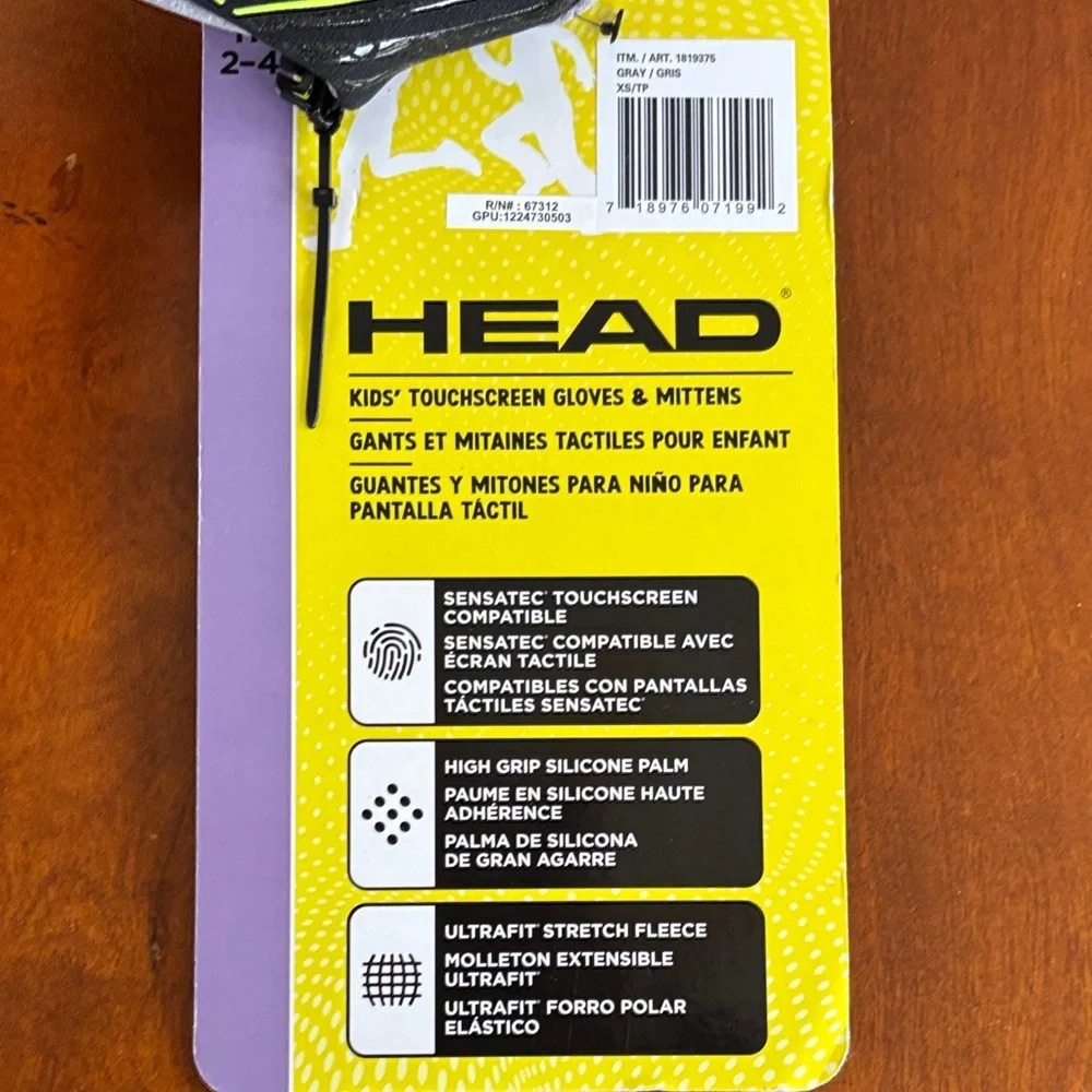 HEAD Gray Touchscreen Mittens‎